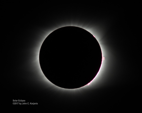 2017 Total Solar Eclipse -Red prominence plasmas & corona