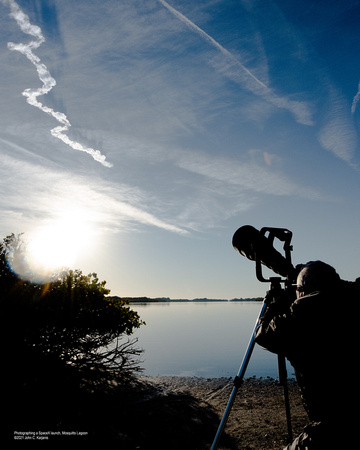 Photographing a rocket launch from Mosquitto Lagoon