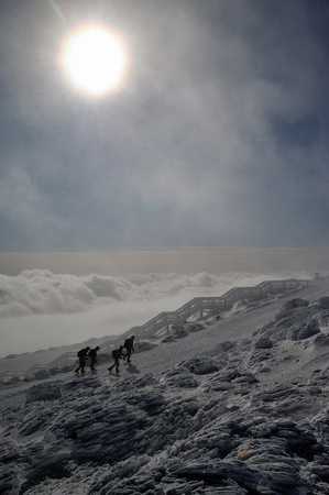 Climbers ascending Mt. Washington